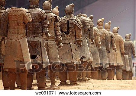 Rows of warriors at the Terra Cotta Army, Xi? an China View Large Photo Image Stock Image - Rows of warriors at the Terra Cotta Army, Xi? an China. Fotosearch