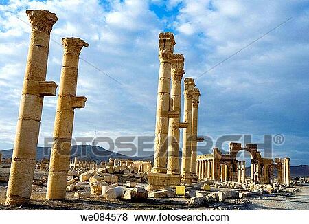 Ruins of the ancient city of Palmyra, Syria View Large Photo Image Stock Photo - Ruins of the ancient city of Palmyra, Syria. Fotosearch