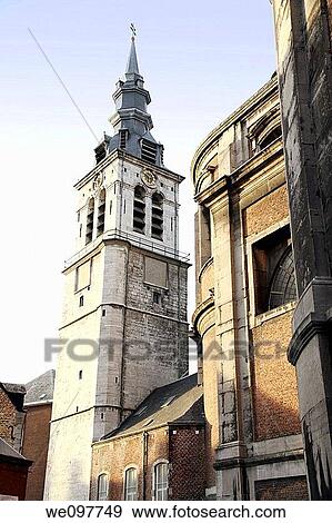 Stock Photo - Saint Aubain Cathedral, Namur Town, Wallonia, Belgium, Europe. Fotosearch