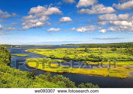 Salt marsh on North Aspy River at North Harbour Asby Bay Cape Breton Nova Scotia View Large Photo Image Stock Photo - Salt marsh on North Aspy River at North Harbour Asby Bay Cape Breton Nova Scotia. Fotosearch
