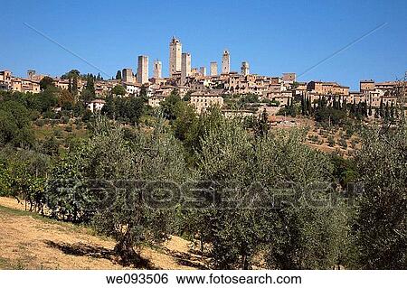 San Gimignano and surrounding countryside View Large Photo Image Stock Photograph - San Gimignano and surrounding countryside. Fotosearch
