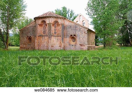 Stock Photography - Santa Coloma church. Albendiego, Guadalajara province, Castilla La Mancha, Spain.. Fotosearch