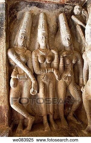 Sapta Matha Dance( Seven Goddesses) in Ravanaphadi Cave temple in Aihole, Karnataka. Ravanaphadi Cave in Aihole, Karnataka, is a rock cut temple, with a rectangular shrine, with two mantapas in front of it and a rock cut Shivalingam. This temple dates ba View Large Photo Image Stock Photography - Sapta Matha Dance( Seven Goddesses) in Ravanaphadi Cave temple in Aihole, Karnataka. Ravanaphadi Cave in Aihole, Karnataka, is a rock cut temple, with a rectangular shrine, with two mantapas in front of it and a rock cut Shivalingam. This temple dates ba. Fotosearch