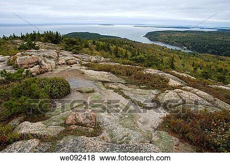 Stock Photo - Scenic View, Gorham Mountain Trail, Acadia Nat Park, ME. Fotosearch