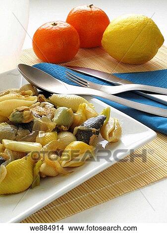 Shells, Pasta Siciliana View Large Photo Image Picture - Shells, Pasta Siciliana. Fotosearch