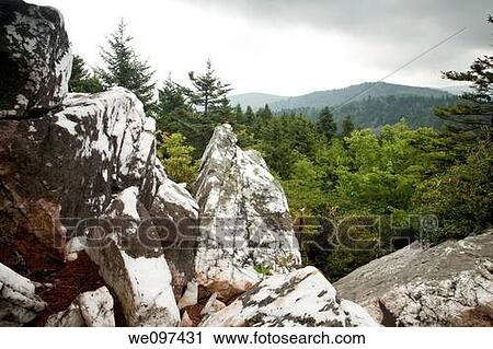 Stock Image - Shinning Rock Wilderness Area, Pisgah Nat Forest, NC. Fotosearch