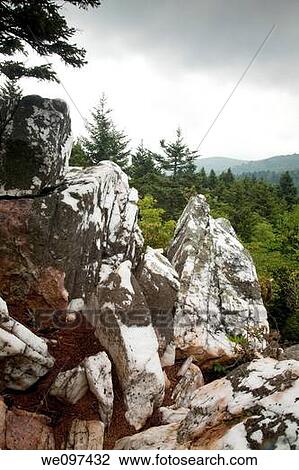 Stock Image - Shinning Rock Wilderness Area, Pisgah Nat Forest, NC. Fotosearch