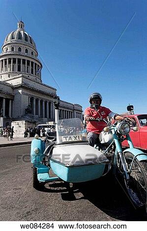 Sidecar taxi, Havana, Cuba View Large Photo Image Picture - Sidecar taxi, Havana, Cuba. Fotosearch