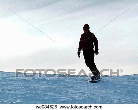 silhouette, snow, snowboard View Large Photo Image Stock Photograph - silhouette, snow, snowboard. Fotosearch