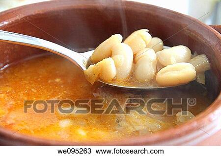 Spanish stew with white beans and quail View Large Photo Image Stock Image - Spanish stew with white beans and quail. Fotosearch