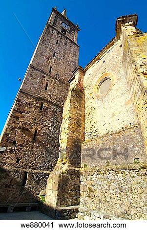 Stock Image - St. Christopher Church, Comillas, Cantabria. Spain.. Fotosearch