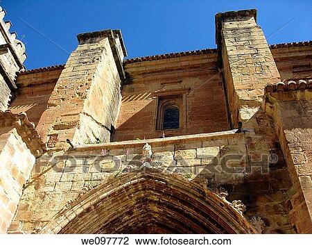 St Maria collegiate church Mora de Rubielos village Gudar mountains Teruel province Aragon Spain Europe View Large Photo Image Stock Image - St Maria collegiate church Mora de Rubielos village Gudar mountains Teruel province Aragon Spain Europe. Fotosearch