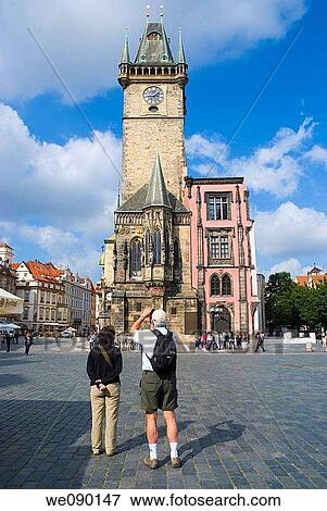 Staromestska radnice the Old Town Hall at old town square in Prague Czech Republic Europe View Large Photo Image Stock Photo - Staromestska radnice the Old Town Hall at old town square in Prague Czech Republic Europe. Fotosearch