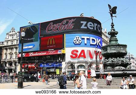 Stock Photograph - Statue of eros in piccadily circus, London, UK. Fotosearch