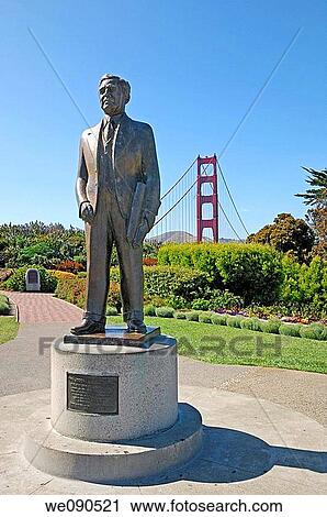 Statue of Joseph B Strauss View Large Photo Image Stock Image - Statue of Joseph B Strauss. Fotosearch