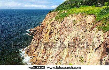 Steep cliffs at Veterans Monument Cabot Trail Cape Breton Highlands National Park View Large Photo Image Stock Photo - Steep cliffs at Veterans Monument Cabot Trail Cape Breton Highlands National Park. Fotosearch