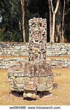Stela F (AD 721) in the Great Plaza, Mayan ruins of Copan, Honduras View Large Photo Image Stock Photo - Stela F (AD 721) in the Great Plaza, Mayan ruins of Copan, Honduras. Fotosearch