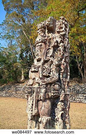 Stela F (AD 721) in the Great Plaza, Mayan ruins of Copan, Honduras View Large Photo Image Stock Photo - Stela F (AD 721) in the Great Plaza, Mayan ruins of Copan, Honduras. Fotosearch