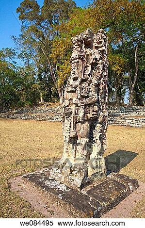 Stela F (AD 721) in the Great Plaza, Mayan ruins of Copan, Honduras View Large Photo Image Stock Photography - Stela F (AD 721) in the Great Plaza, Mayan ruins of Copan, Honduras. Fotosearch