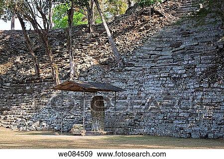 Stela N in front of Temple of the Inscriptions, Mayan ruins of Copan, Honduras View Large Photo Image Stock Photo - Stela N in front of Temple of the Inscriptions, Mayan ruins of Copan, Honduras. Fotosearch