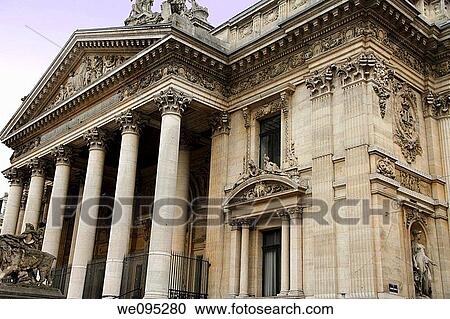 Stock Image - Stock Exchange building, Bourse of Brussels, Belgium, Europe. Fotosearch