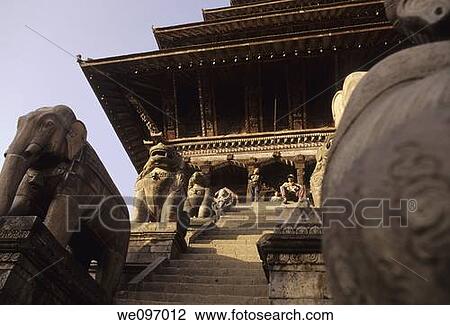 Stone guardian statues on the Hindu Nyatapola temple, dedicated to Tantric goddess Siddhi Lakshmi, in Durbar Square- UNESCO World Heritage town of Bhaktapur, Kathmandu Valley, Nepal View Large Photo Image Stock Image - Stone guardian statues on the Hindu Nyatapola temple, dedicated to Tantric goddess Siddhi Lakshmi, in Durbar Square- UNESCO World Heritage town of Bhaktapur, Kathmandu Valley, Nepal. Fotosearch