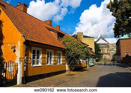 Streets of old Lund Sk? ne Sweden Europe View Large Photo Image Stock Image - Streets of old Lund Sk? ne Sweden Europe. Fotosearch