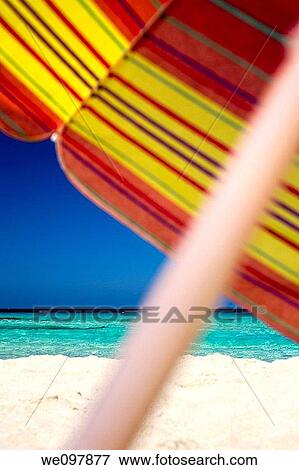 Sun Umbrella, Beach View Large Photo Image Stock Photo - Sun Umbrella, Beach. Fotosearch