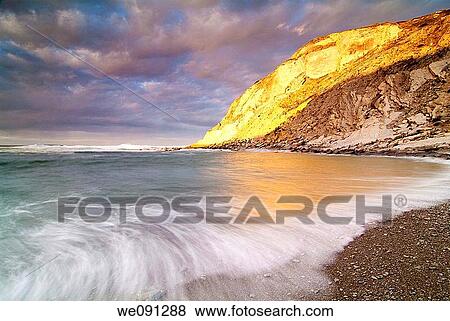 Sunset at the beach Me±akoz. Vizcaya. Basque Country. Spain. View Large Photo Image Stock Photo - Sunset at the beach Me±akoz. Vizcaya. Basque Country. Spain.. Fotosearch