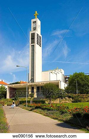 Sv Vaclav church by Josef Gocar in Prague Czech Republic Europe View Large Photo Image Stock Photograph - Sv Vaclav church by Josef Gocar in Prague Czech Republic Europe. Fotosearch