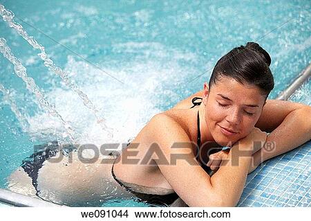 Swimming pool, spa, Lierganes, Cantabria, Spain View Large Photo Image Picture - Swimming pool, spa, Lierganes, Cantabria, Spain. Fotosearch