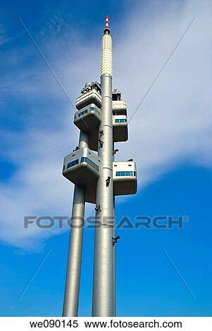 Stock Photography - Televizni vez the infamous Television Tower in Zizkov district of Prague Czech Republic Europe. Fotosearch