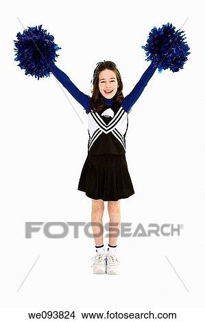 Ten year old caucasian girl dressed as cheerleader View Large Photo Image Picture - Ten year old caucasian girl dressed as cheerleader. Fotosearch