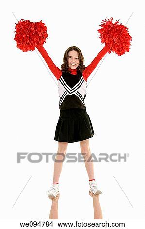 Ten year old caucasian girl dressed as cheerleader View Large Photo Image Picture - Ten year old caucasian girl dressed as cheerleader. Fotosearch