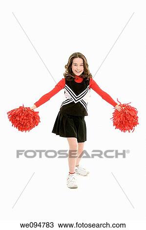 Ten year old caucasian girl dressed as cheerleader View Large Photo Image Stock Image - Ten year old caucasian girl dressed as cheerleader. Fotosearch