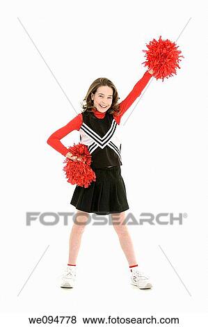 Ten year old caucasian girl dressed as cheerleader View Large Photo Image Stock Photo - Ten year old caucasian girl dressed as cheerleader. Fotosearch
