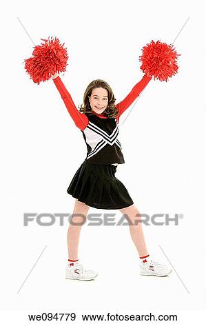 Ten year old caucasian girl dressed as cheerleader View Large Photo Image Stock Photo - Ten year old caucasian girl dressed as cheerleader. Fotosearch