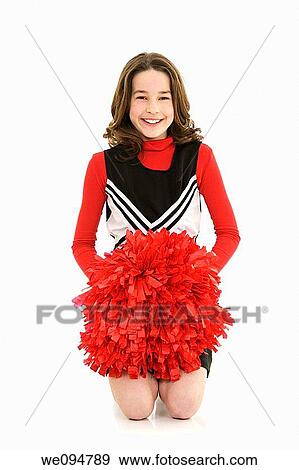 Ten year old caucasian girl dressed as cheerleader View Large Photo Image Stock Photo - Ten year old caucasian girl dressed as cheerleader. Fotosearch