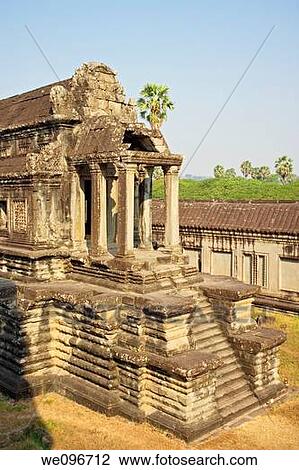 Stock Image - The ancient ruins of Angkor Wat in Cambodia. Fotosearch