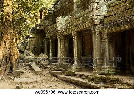 The ancient ruins of Ta Prohm at the Angkor Wat site in Cambodia View Large Photo Image Stock Photograph - The ancient ruins of Ta Prohm at the Angkor Wat site in Cambodia. Fotosearch