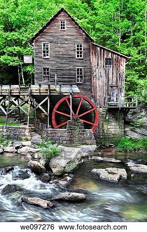 The Beautiful historic Glade Creek Grist Mill after the spring rains Located in Babcock State Park, West Virginia View Large Photo Image Stock Photograph - The Beautiful historic Glade Creek Grist Mill after the spring rains Located in Babcock State Park, West Virginia. Fotosearch