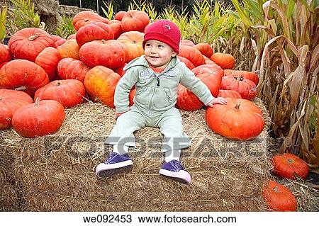 Stock Image - The carving of pumpkins is associated with Halloween in North America where pumpkins are both readily available and much larger- making them easier to carve than turnips 12 Many families that celebrate Halloween carve a pumpkin into a frightening or comic. Fotosearch