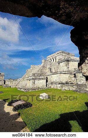 The Castle, Mayan ruins of Tulum. Quintana Roo, Yucatan Peninsula, Mexico View Large Photo Image Picture - The Castle, Mayan ruins of Tulum. Quintana Roo, Yucatan Peninsula, Mexico. Fotosearch