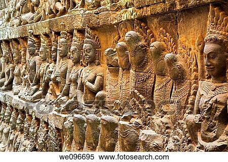 The Terrace of the Leper King is located in the northwest corner of the Royal Square of Angkor Thom, which is part of the Ankgor Wat complex in northern Cambodia View Large Photo Image Stock Photography - The Terrace of the Leper King is located in the northwest corner of the Royal Square of Angkor Thom, which is part of the Ankgor Wat complex in northern Cambodia. Fotosearch