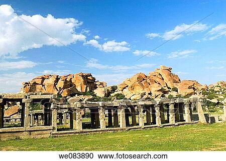 The Vitthala temple's bazaar(market) in Hampi (16th century), Karnataka. Hampi is situated on the banks of the Tungabhadra River within the ruins of Vijayanagara, the former capital of the Vijayanagara Empire from 1336 to 1565. The name is derived from P View Large Photo Image Stock Image - The Vitthala temple's bazaar(market) in Hampi (16th century), Karnataka. Hampi is situated on the banks of the Tungabhadra River within the ruins of Vijayanagara, the former capital of the Vijayanagara Empire from 1336 to 1565. The name is derived from P. Fotosearch