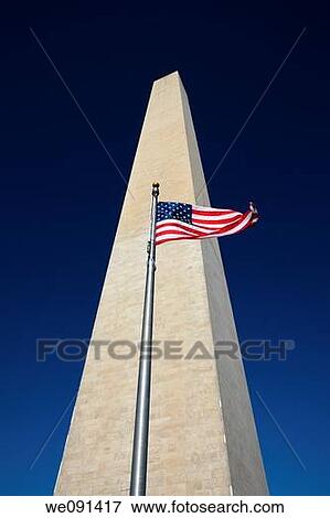 The Washington Monument and American flag View Large Photo Image Stock Photo - The Washington Monument and American flag. Fotosearch