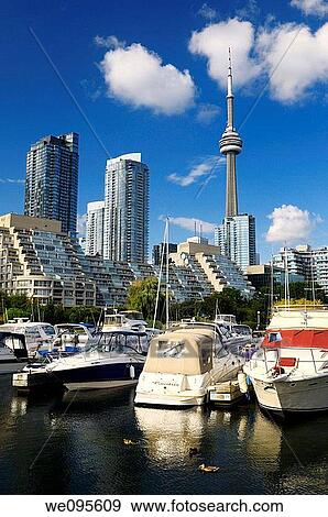 Toronto harborfront condos and marina at Spadina Quay on Lake Ontario View Large Photo Image Stock Photo - Toronto harborfront condos and marina at Spadina Quay on Lake Ontario. Fotosearch