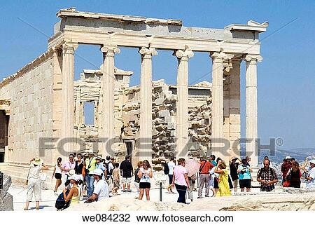 Tourists visiting the Erecte? n, Athens, Greece View Large Photo Image Stock Image - Tourists visiting the Erecte? n, Athens, Greece. Fotosearch