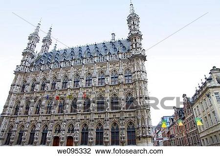 Town Hall, grand place, Leuven, Flemish Brabant, Flanders, Belgium, Stadhuis, Louvain, Groote Markt View Large Photo Image Stock Image - Town Hall, grand place, Leuven, Flemish Brabant, Flanders, Belgium, Stadhuis, Louvain, Groote Markt. Fotosearch