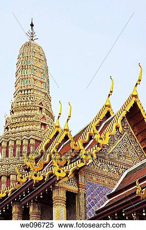 Traditional structures decorated in gold at the Grand Palace in Bangkok Thailand View Large Photo Image Stock Photography - Traditional structures decorated in gold at the Grand Palace in Bangkok Thailand. Fotosearch